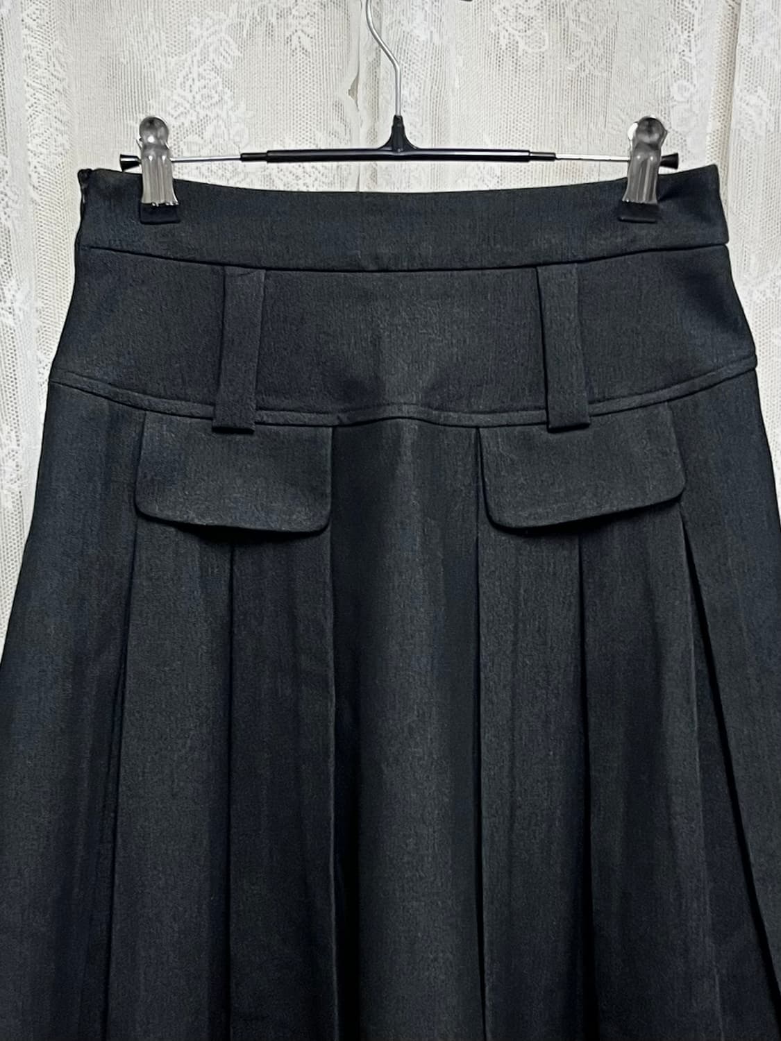 S) 쿠오세 KUOSE 플리츠 미디 스커트 블랙 상품이미지4