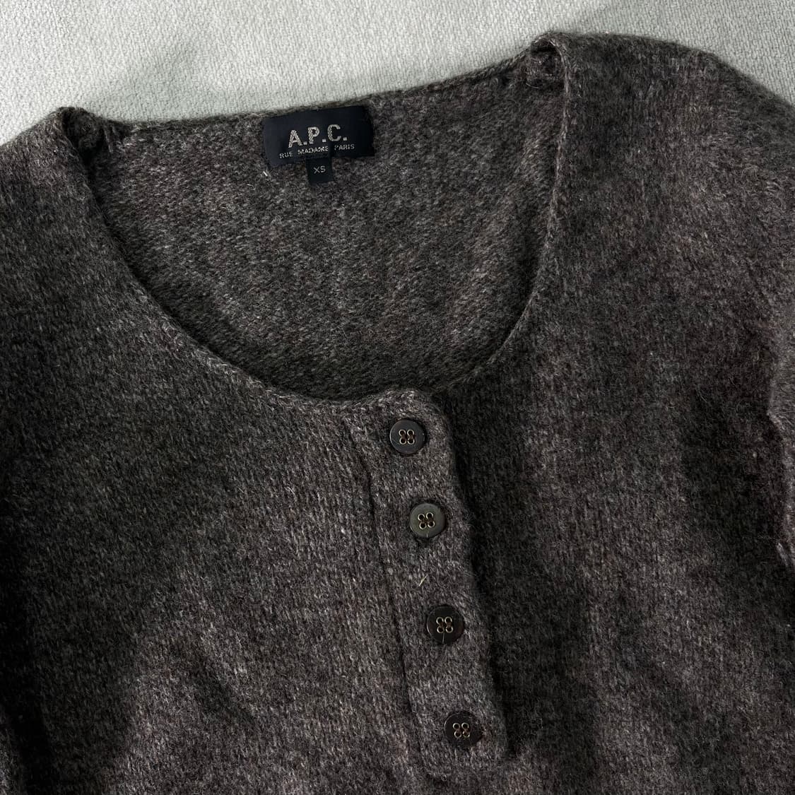 W 90 APC 아페쎄 00s 헨리넥 램스울 니트 상품이미지2