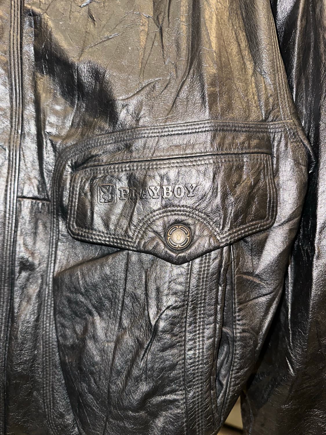 90’s Play Boy genuine leather bomber JK 상품이미지7
