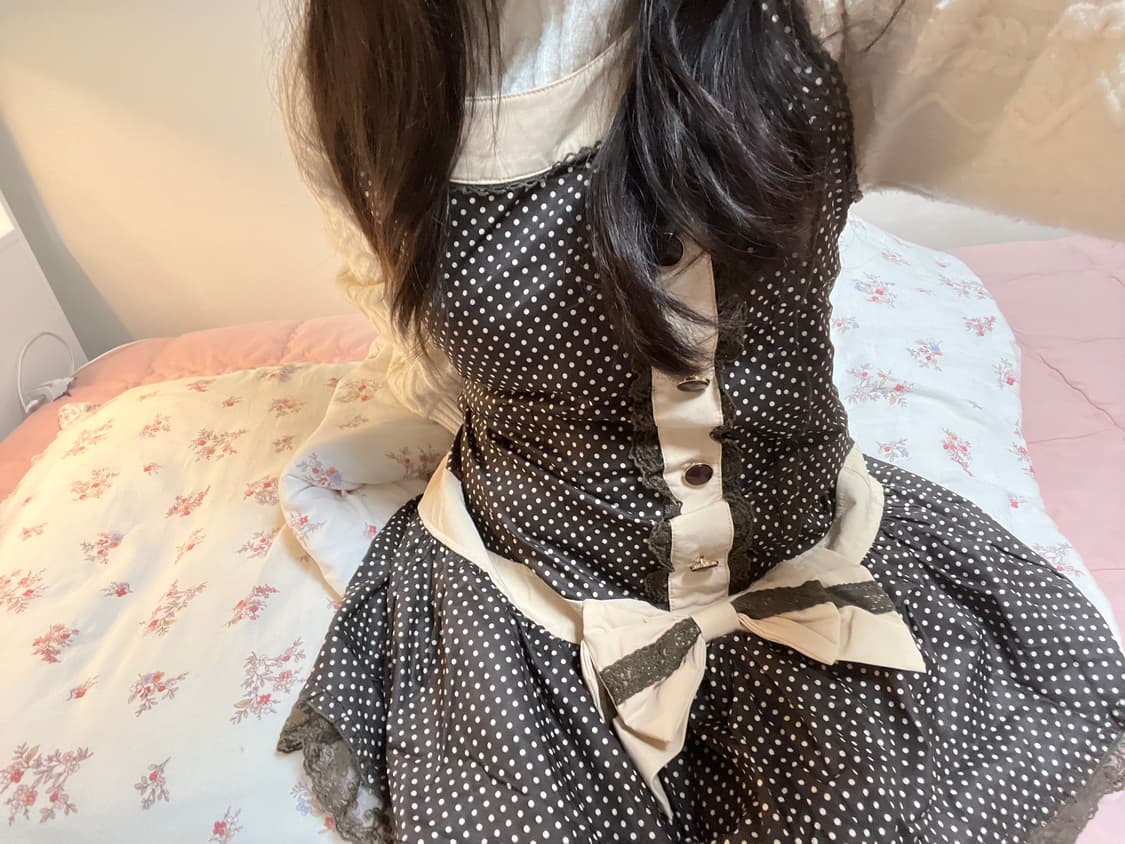 리즈리사깔 원피스 아가일 니트 라떼갸루 가방 부츠 상품이미지1