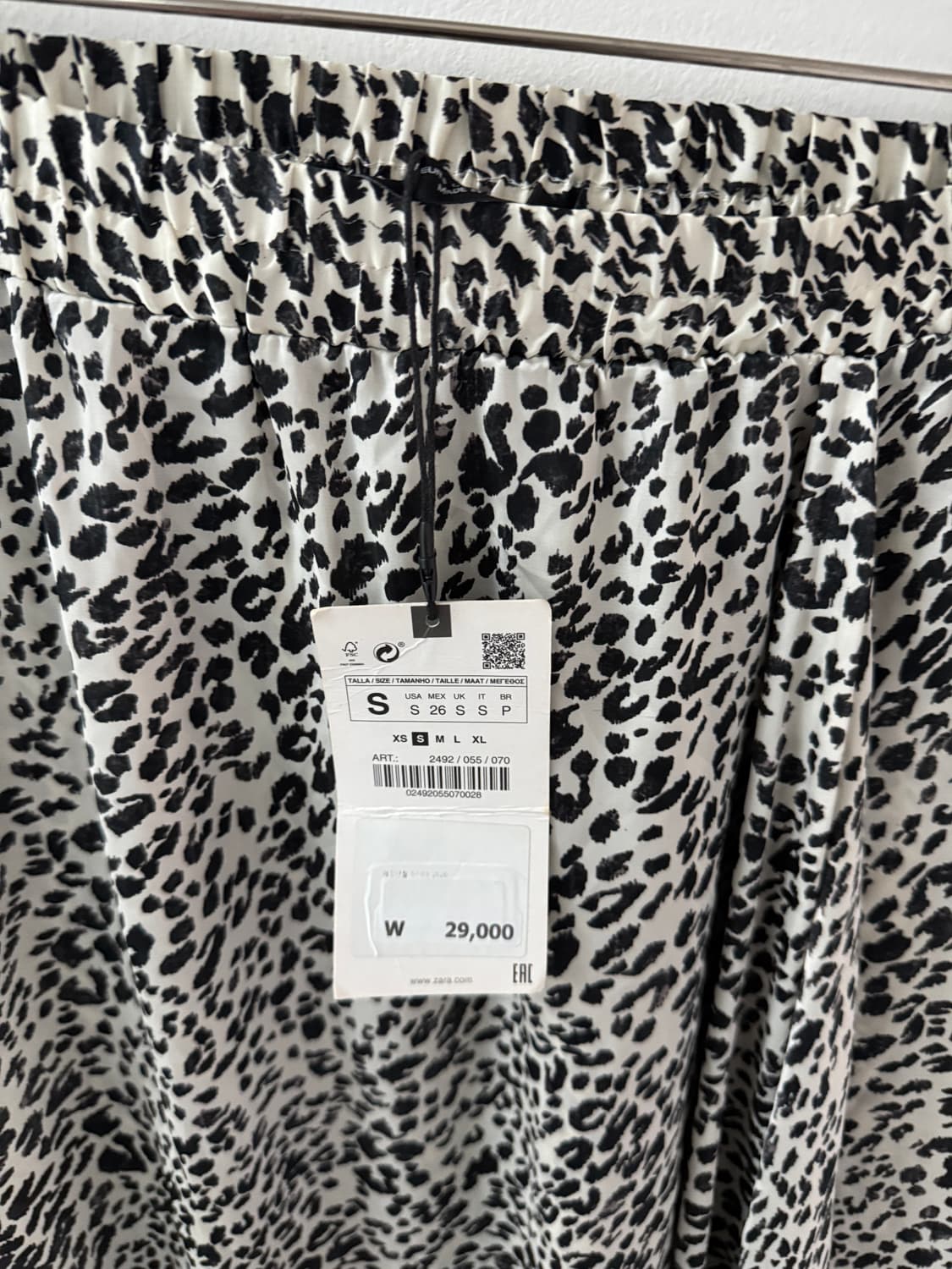 자라 레오파드 새틴 롱스커트 S 새상품 상품이미지3