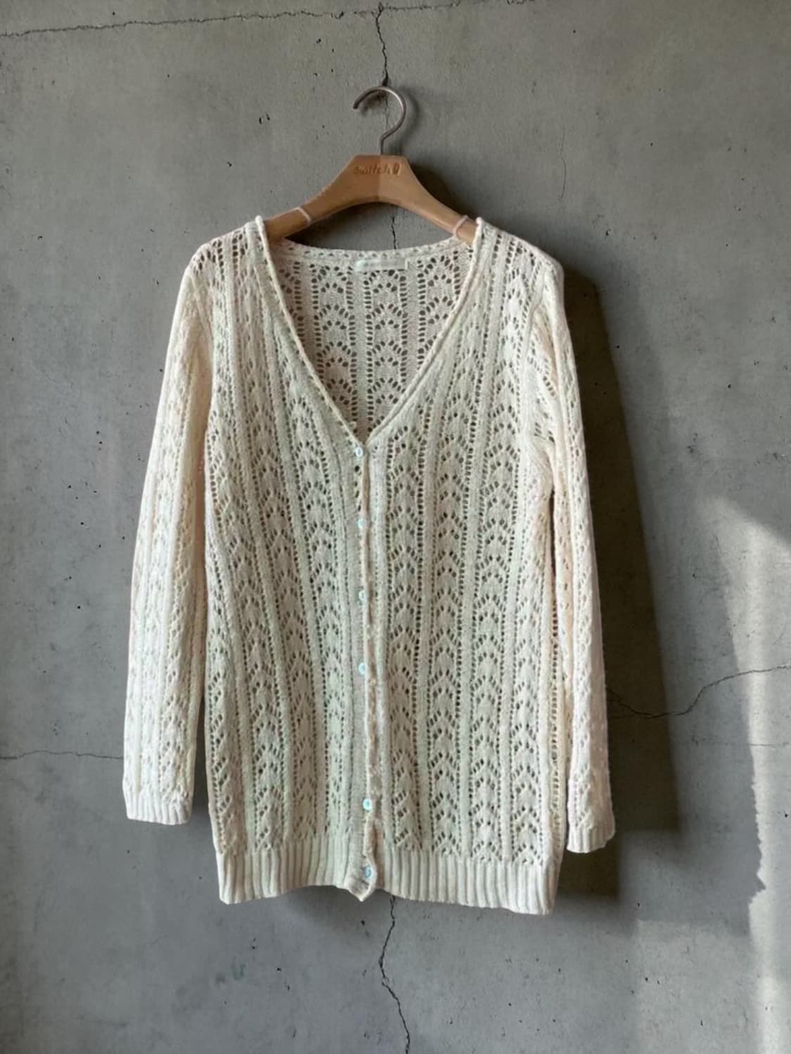 아이보리 레이스 니트 가디건 M 여리핏 상품이미지1