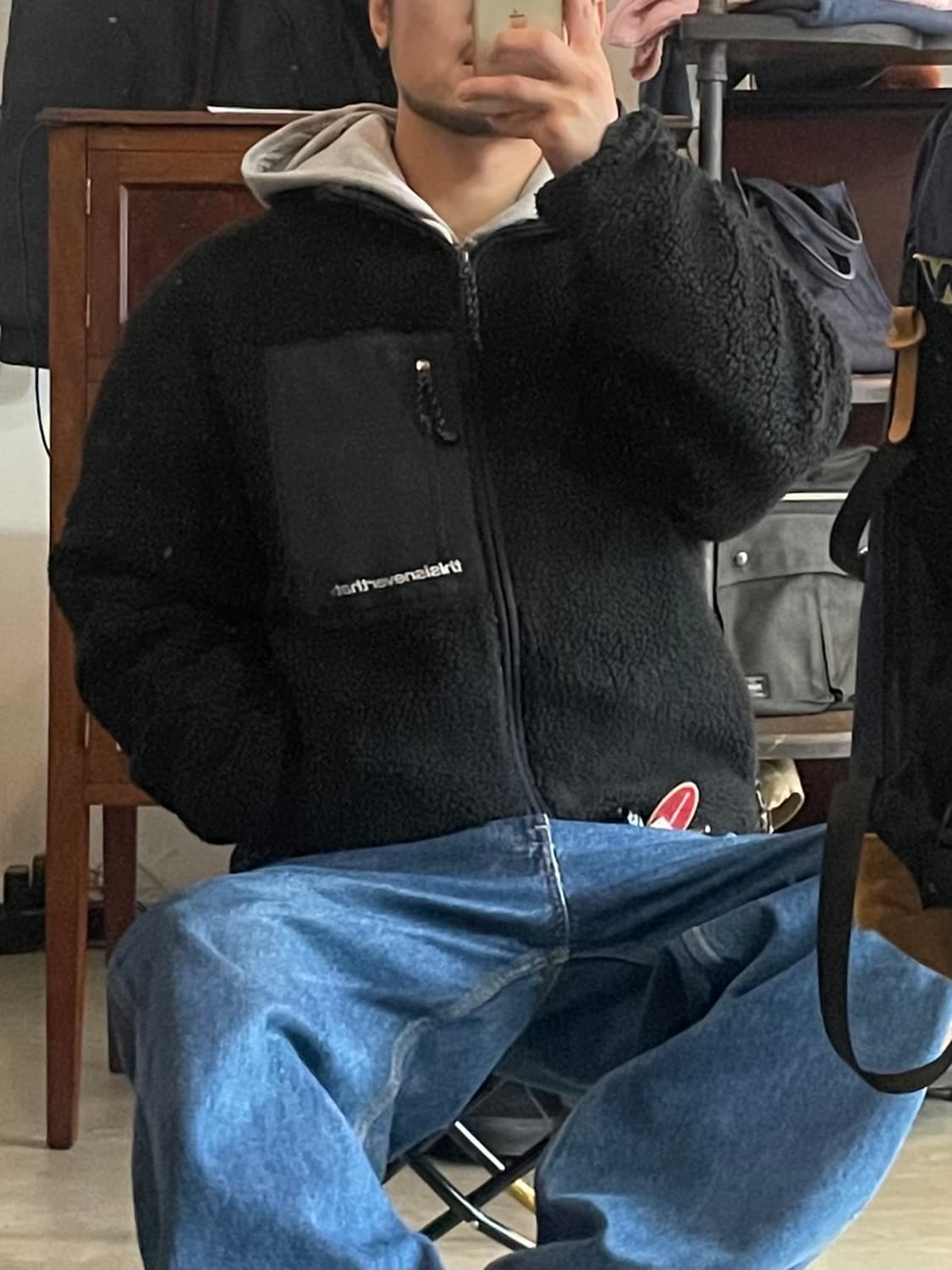 Thisisneverthat 플리스 블랙 L 상품이미지1