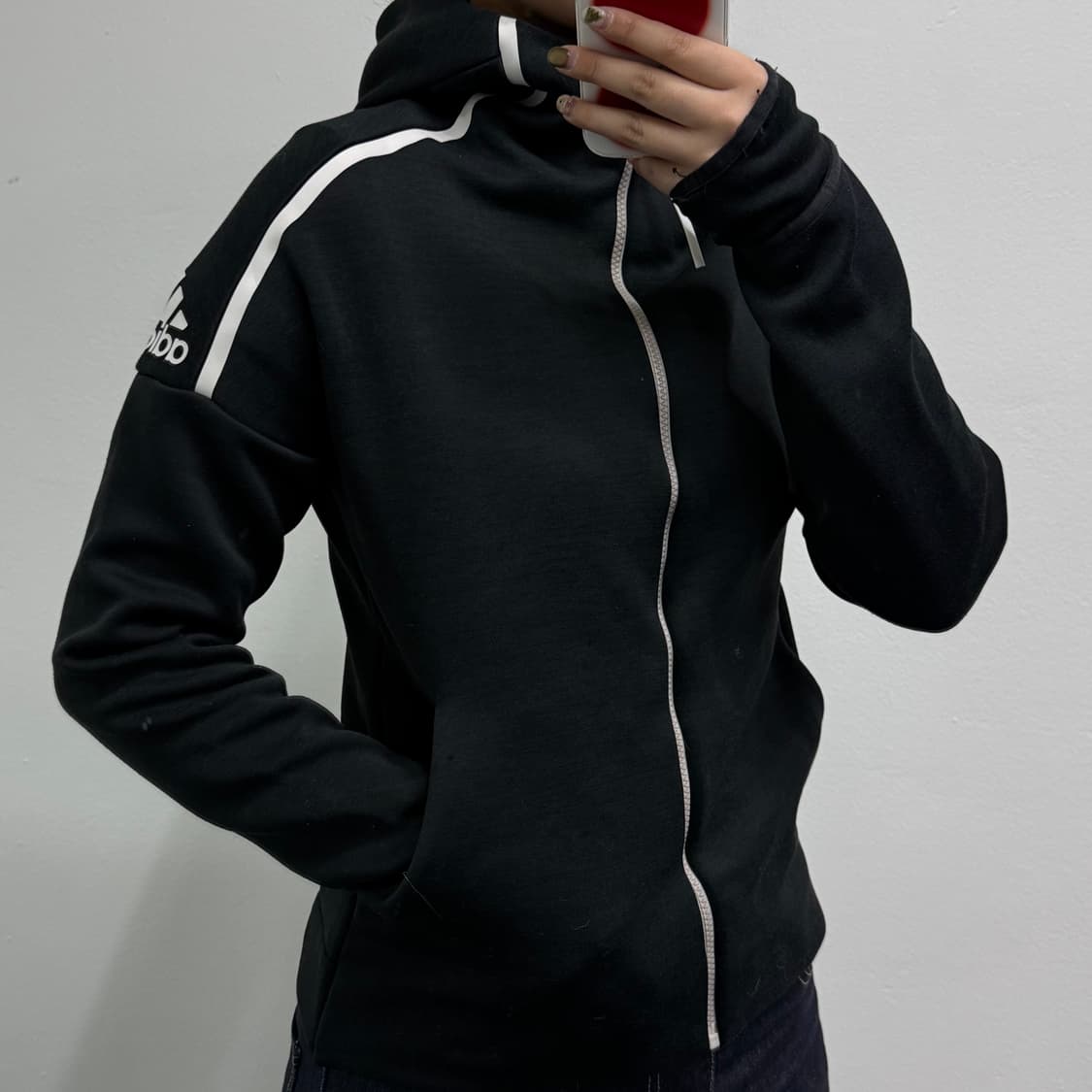 [M] 아디다스 블랙 후드집업 상품이미지1