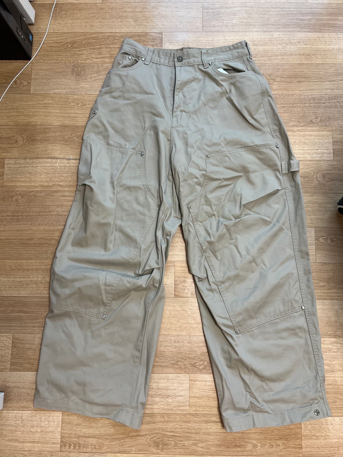 9999아카이브 주얼리 리벳 더블니 팬츠 3사이즈 상품이미지2