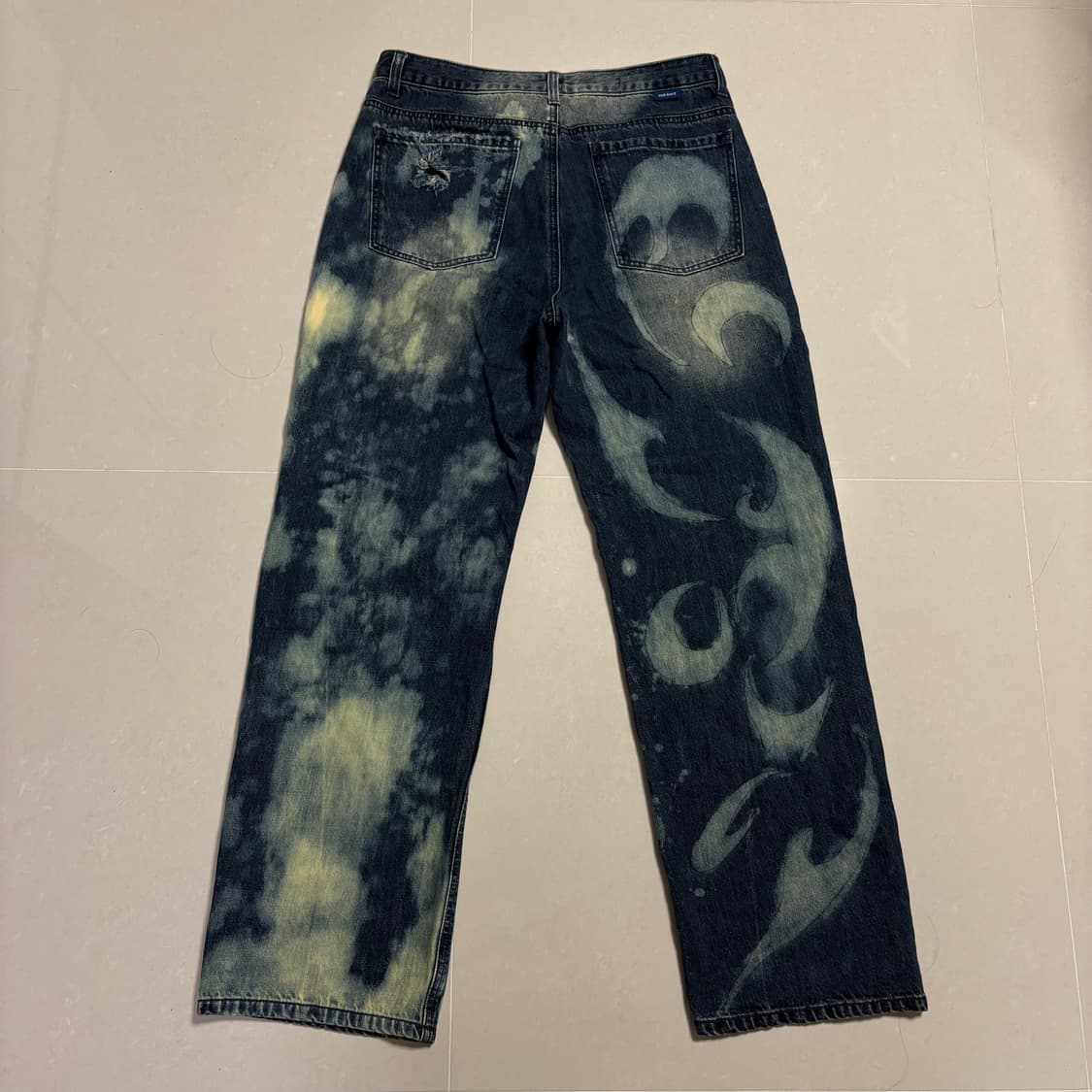 정품 아워데이즈 빈티지 워싱 세미와이드 데님팬츠 청바지 32인치 상품이미지6