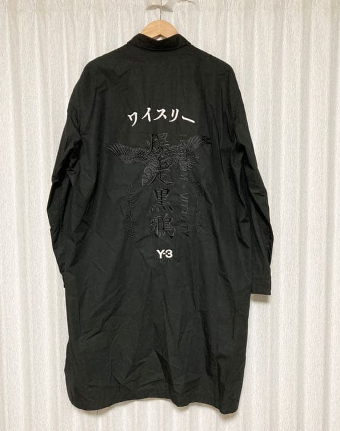  Y-3 요지야마모토 폭주흑아 U CRFT 그래픽 백로고 롱 셔츠 자켓 상품이미지1
