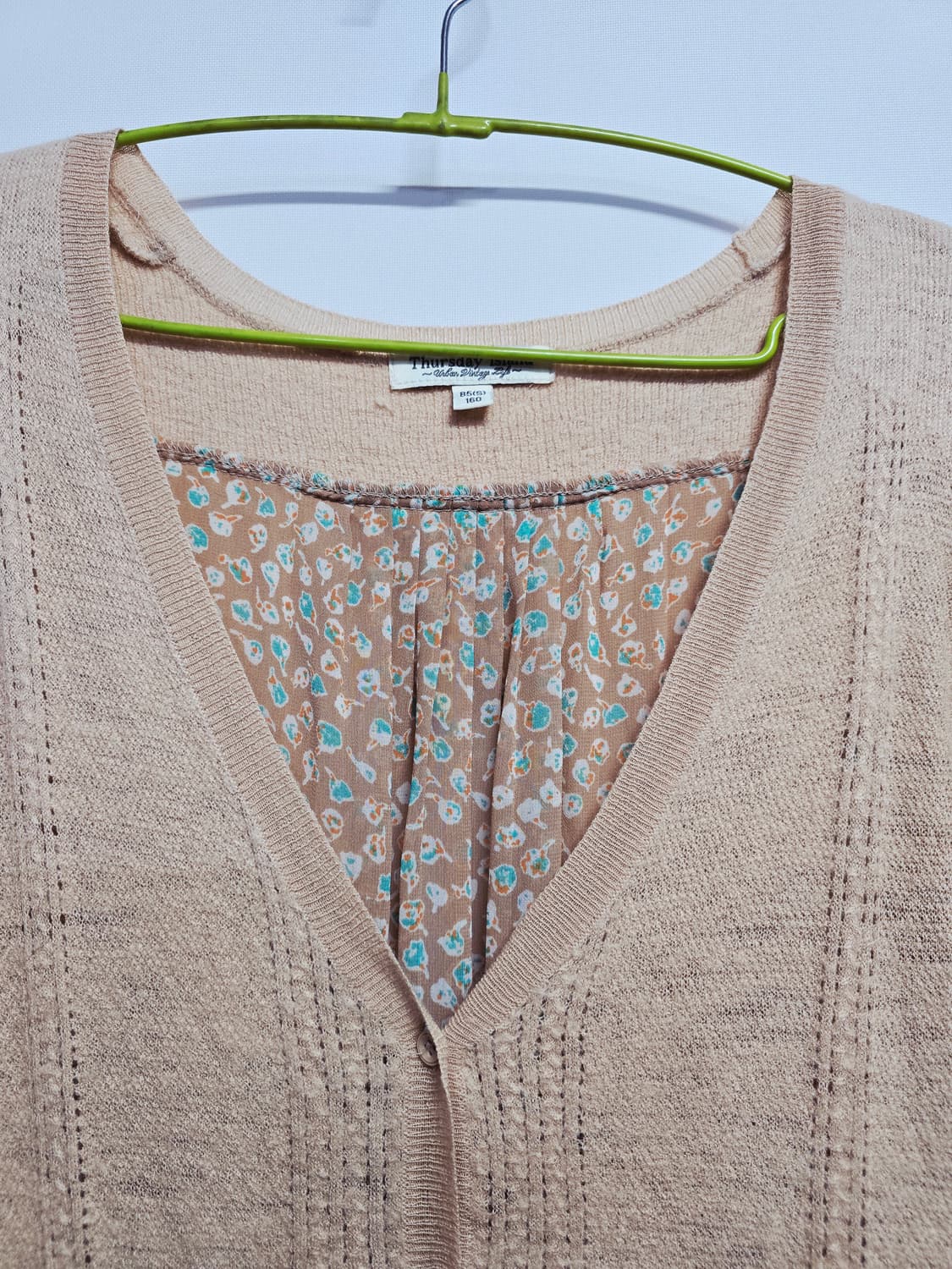 thursdayisland 베이지색 레이어드 니트 가디건85 상품이미지2