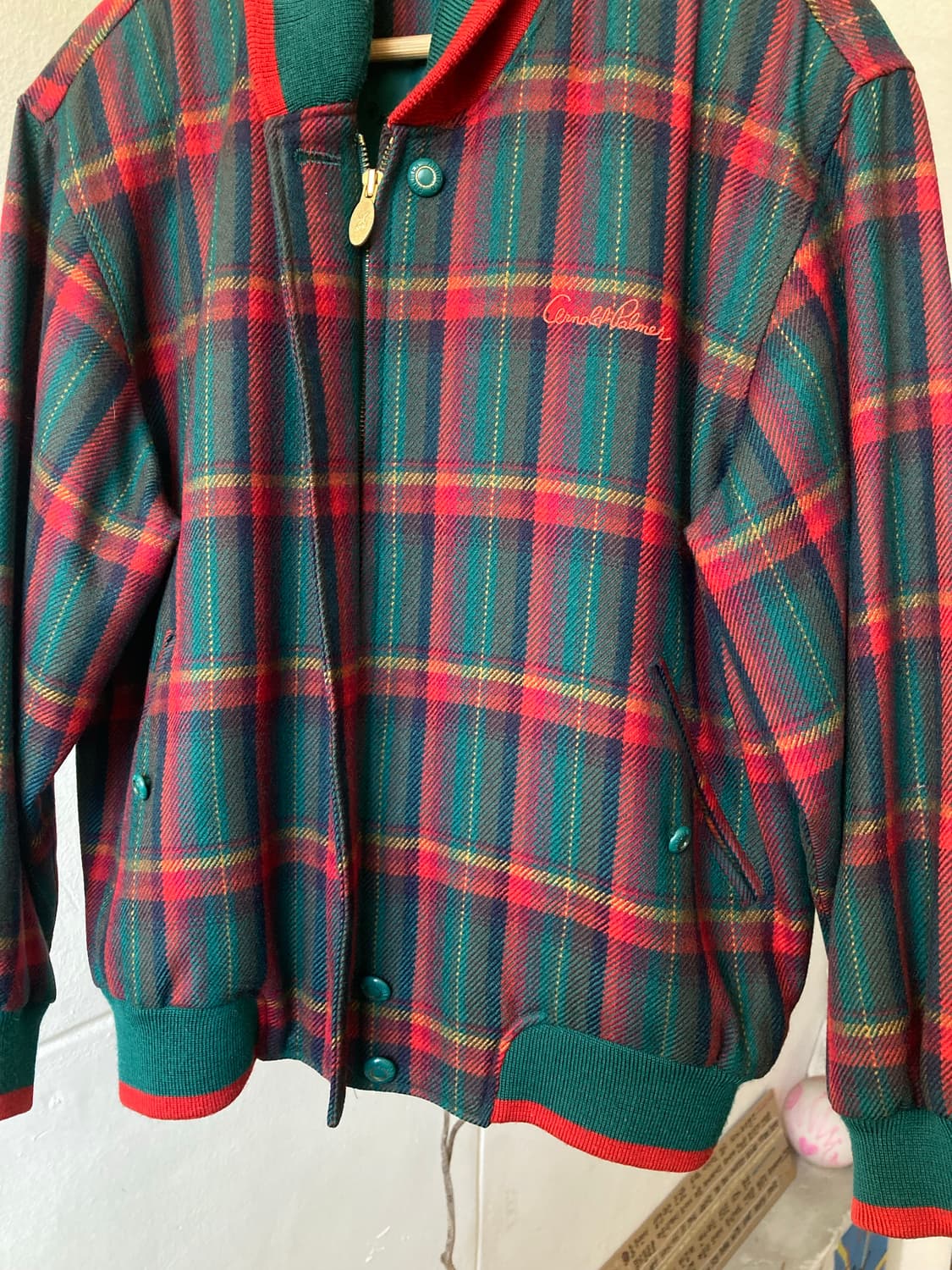 아놀드파마 체크 울 봄버 상품이미지3