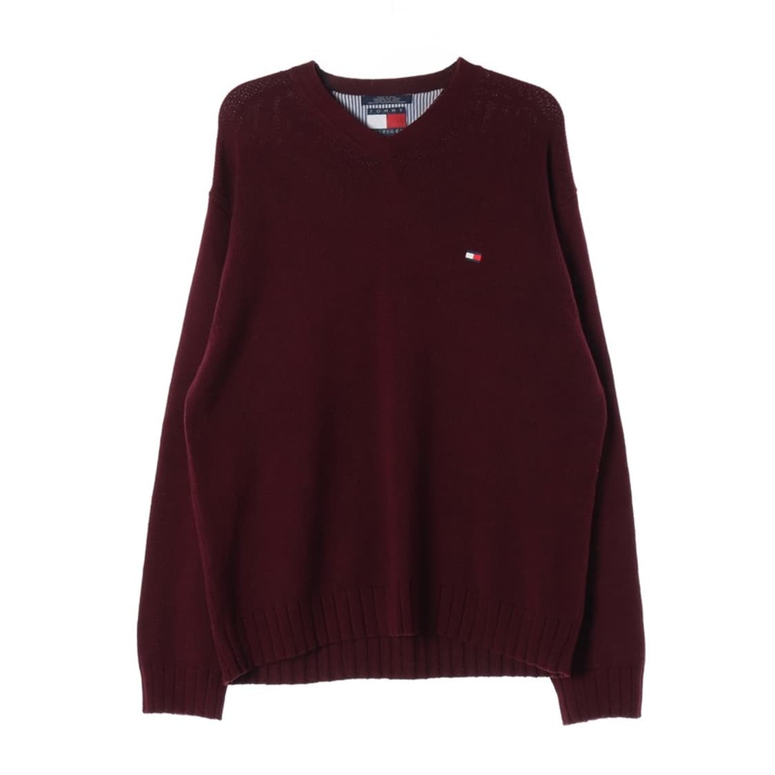 타미힐피거 클래식 로고 브이넥 코튼 니트 XL 상품이미지1