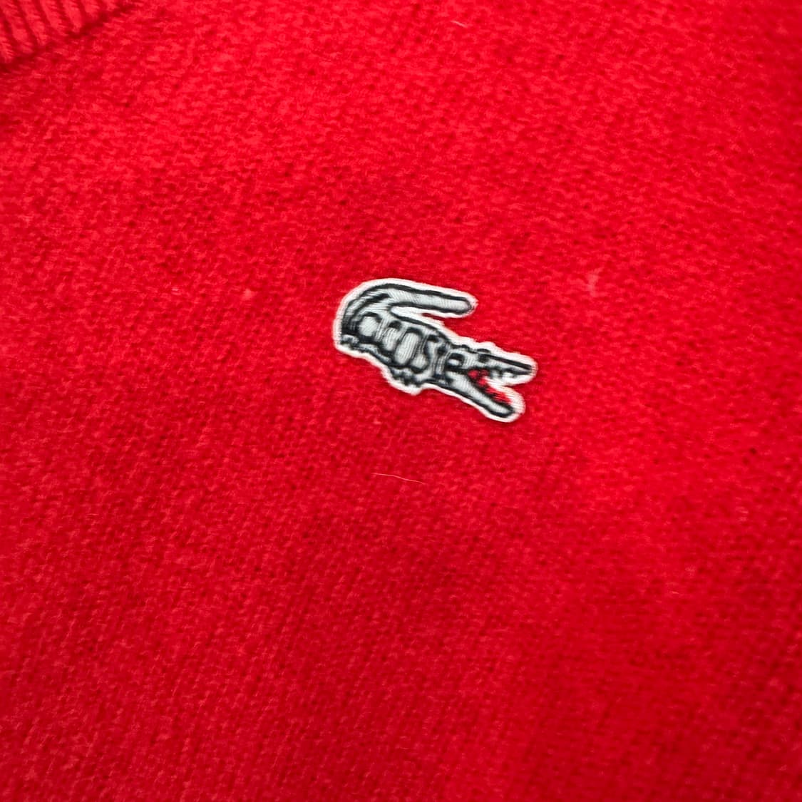 85 라코스테 80s 올드스쿨 레드 브이넥 니트  상품이미지3