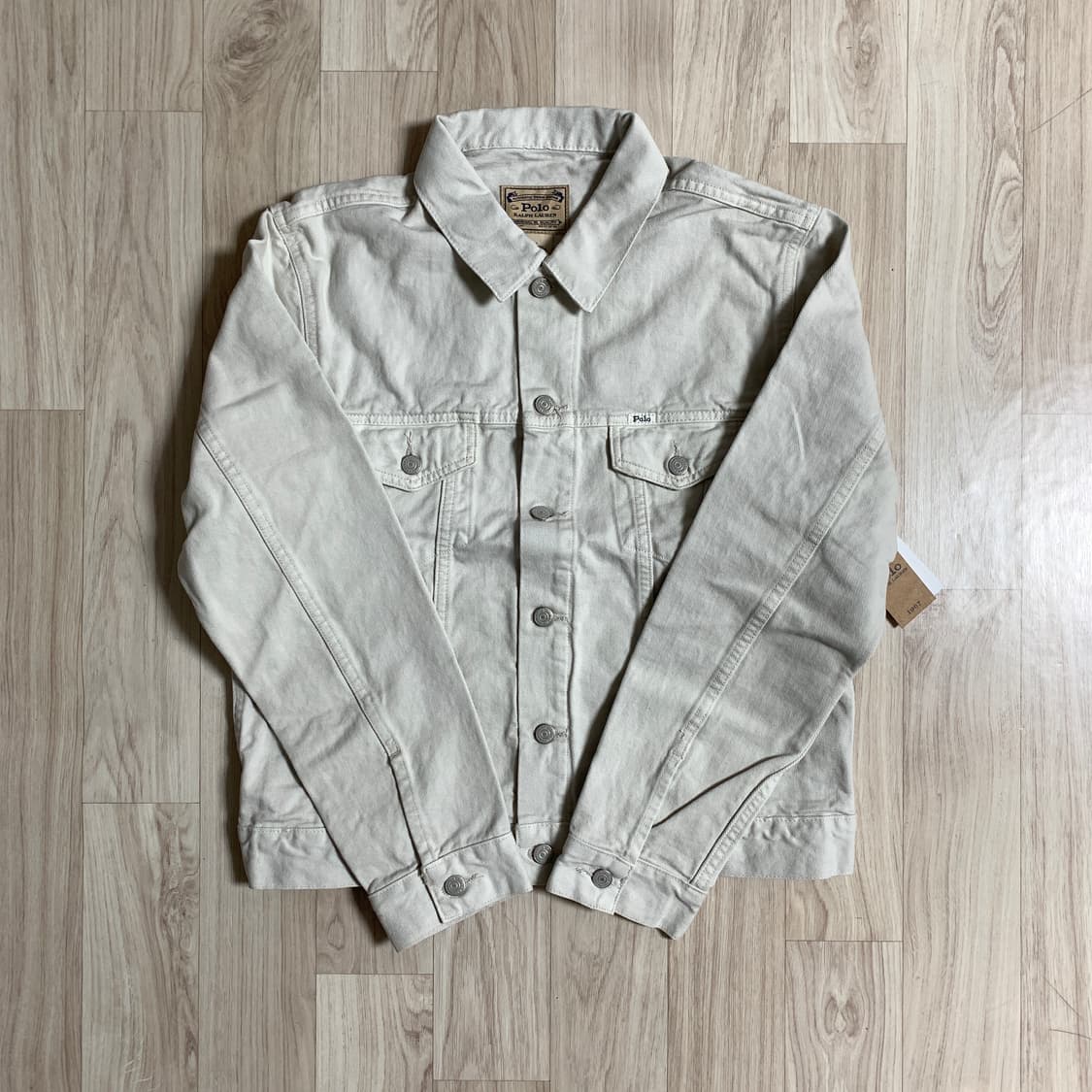 폴로 가먼트다이 트럭커자켓 아이보리 L 새상품 상품이미지2