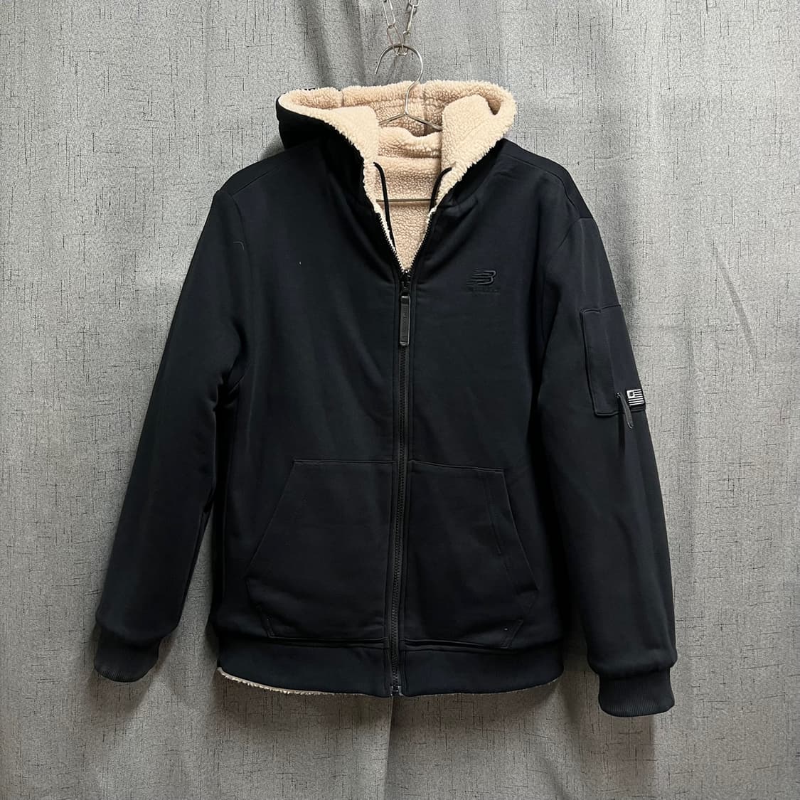 S 뉴발란스 양털 후리스 리시버블 후드집업 상품이미지3