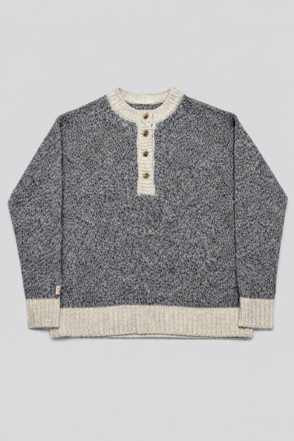 JPN 헨리넥 니트 스웨터 그레이 M 상품이미지1