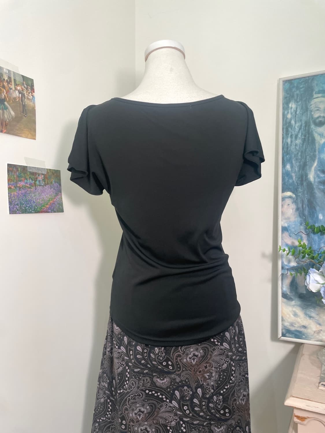 RUE DE B black span shirring cubic top 상품이미지4