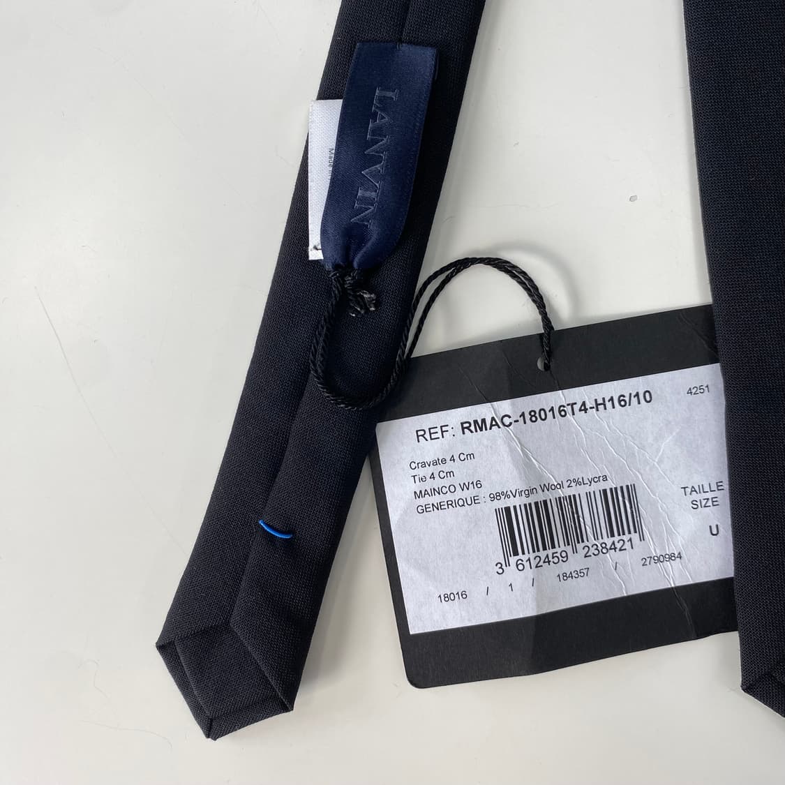 택달린 랑방 정품 블랙 명품 슬림넥타이 (LANVIN) 4.3cm 상품이미지6