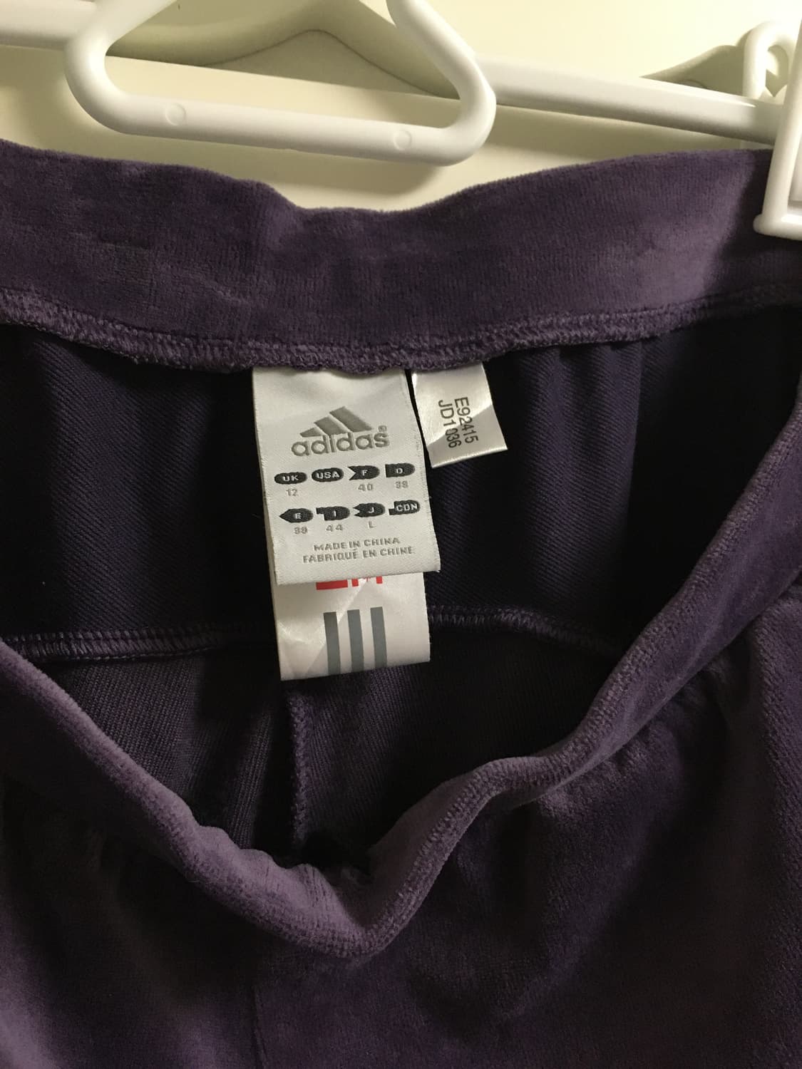 아디다스 희귀 벨루어 벨벳 보라 부츠컷 트레이닝바지 팬츠 상품이미지4