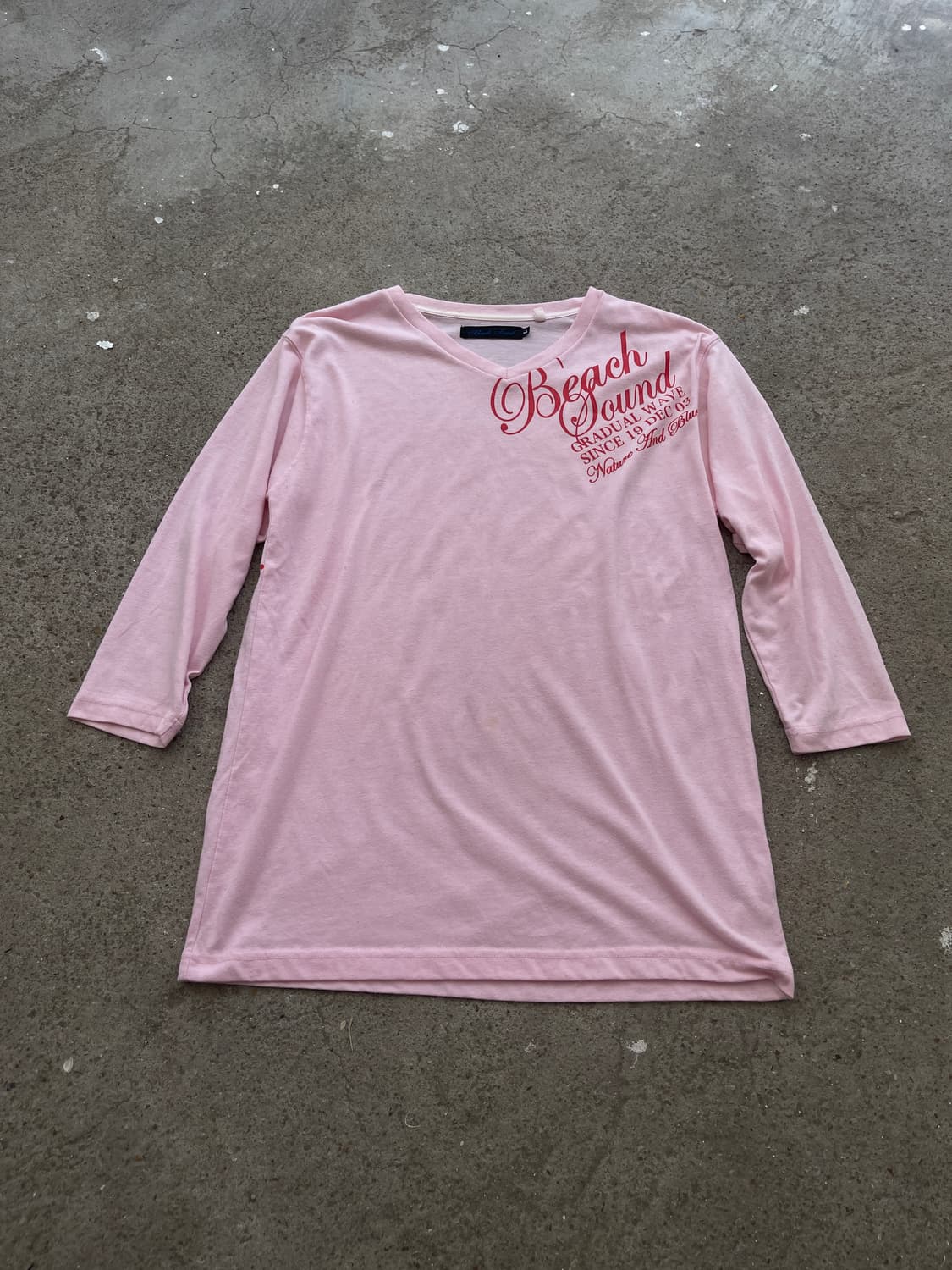 (Beach sound)v neck lettering t 상품이미지2
