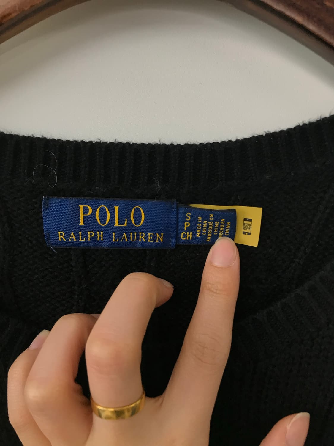 폴로 랄프로렌 qr 신형 블랙 반팔 꽈배기 니트 상품이미지6