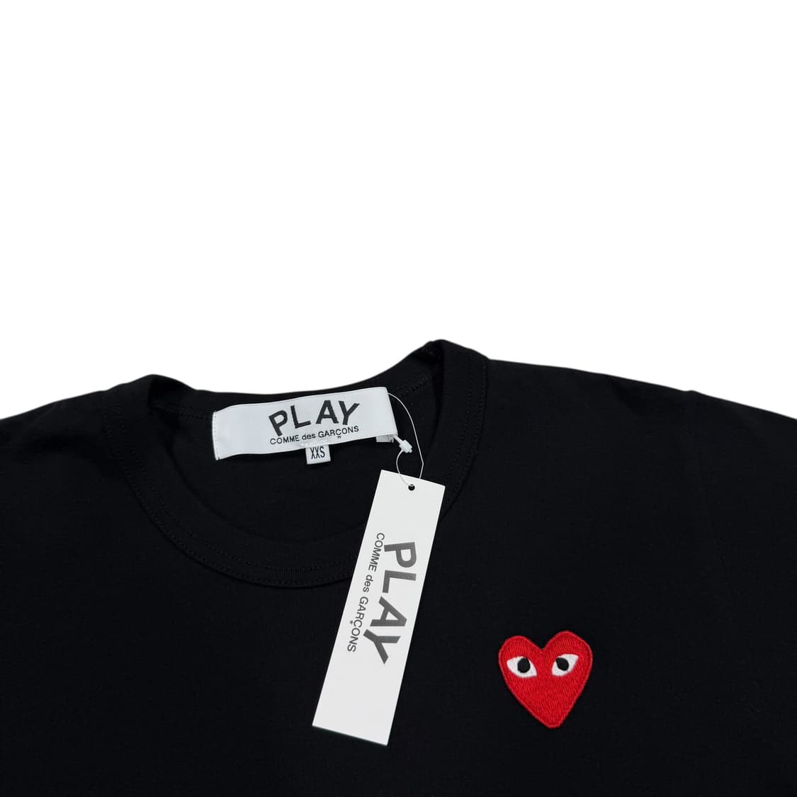 꼼데가르송  레드 하트 와펜 반팔 티셔츠 블랙 2XS 상품이미지2
