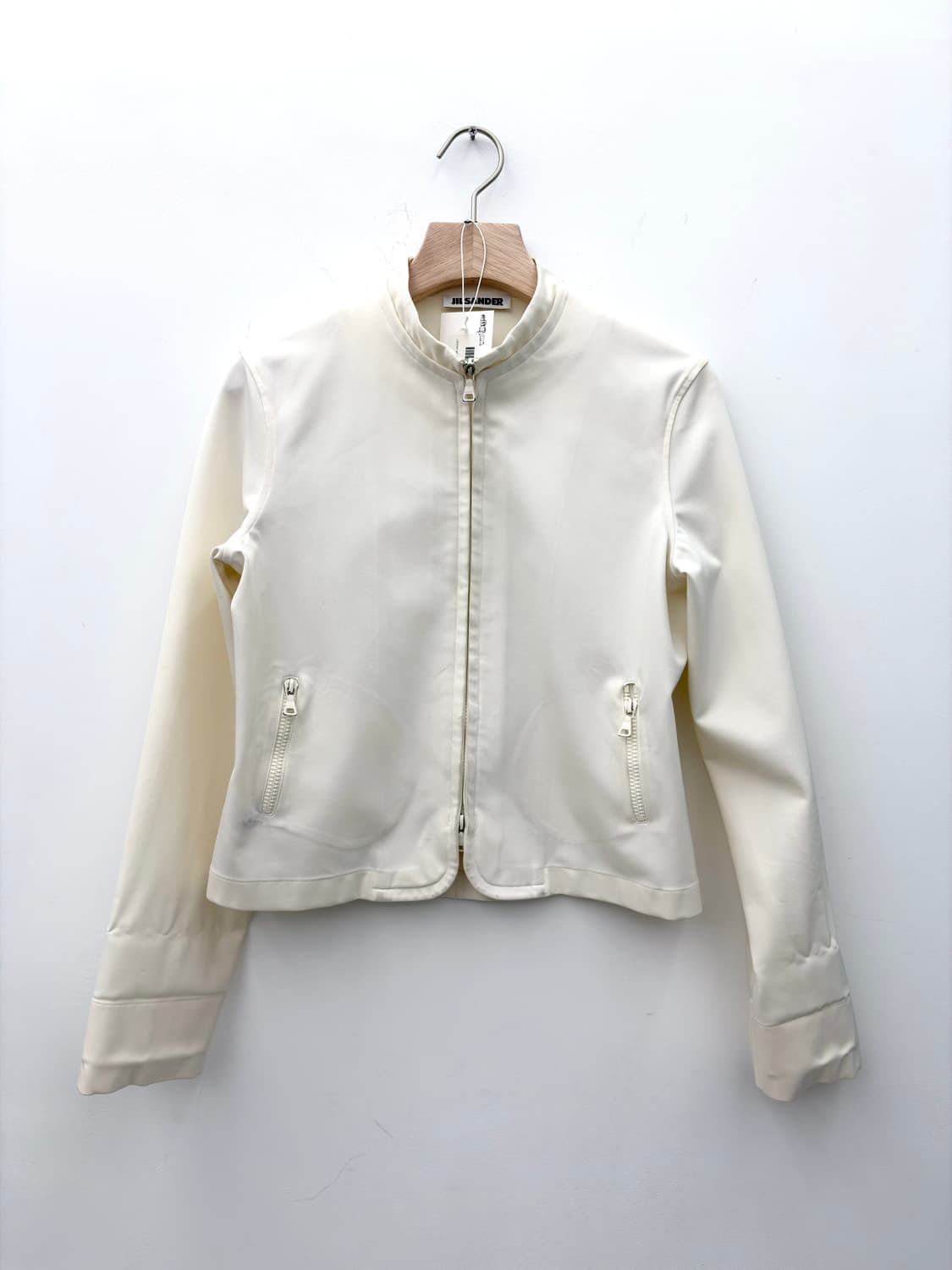 WHITE CHINA COLLAR DOUBLE LAYER JACKET 상품이미지1