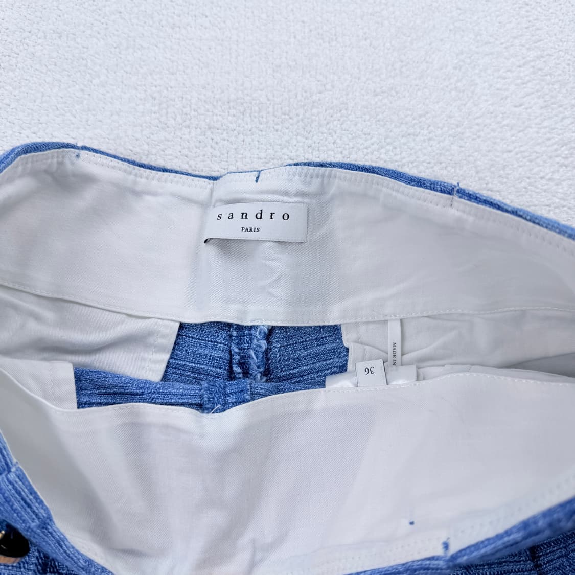산드로 블루 트위드 금장 버튼 반바지 상품이미지5