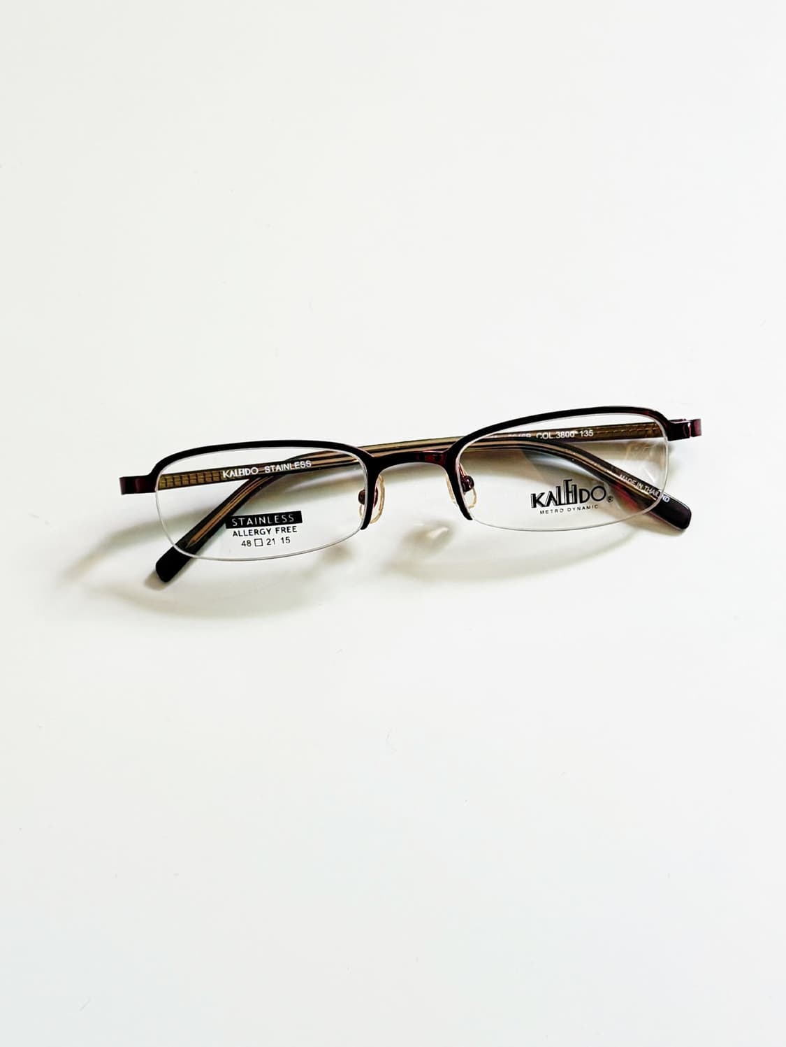 90s KALEIDO 스퀘어 반무테 빈티지 데드스탁 안경 상품이미지1