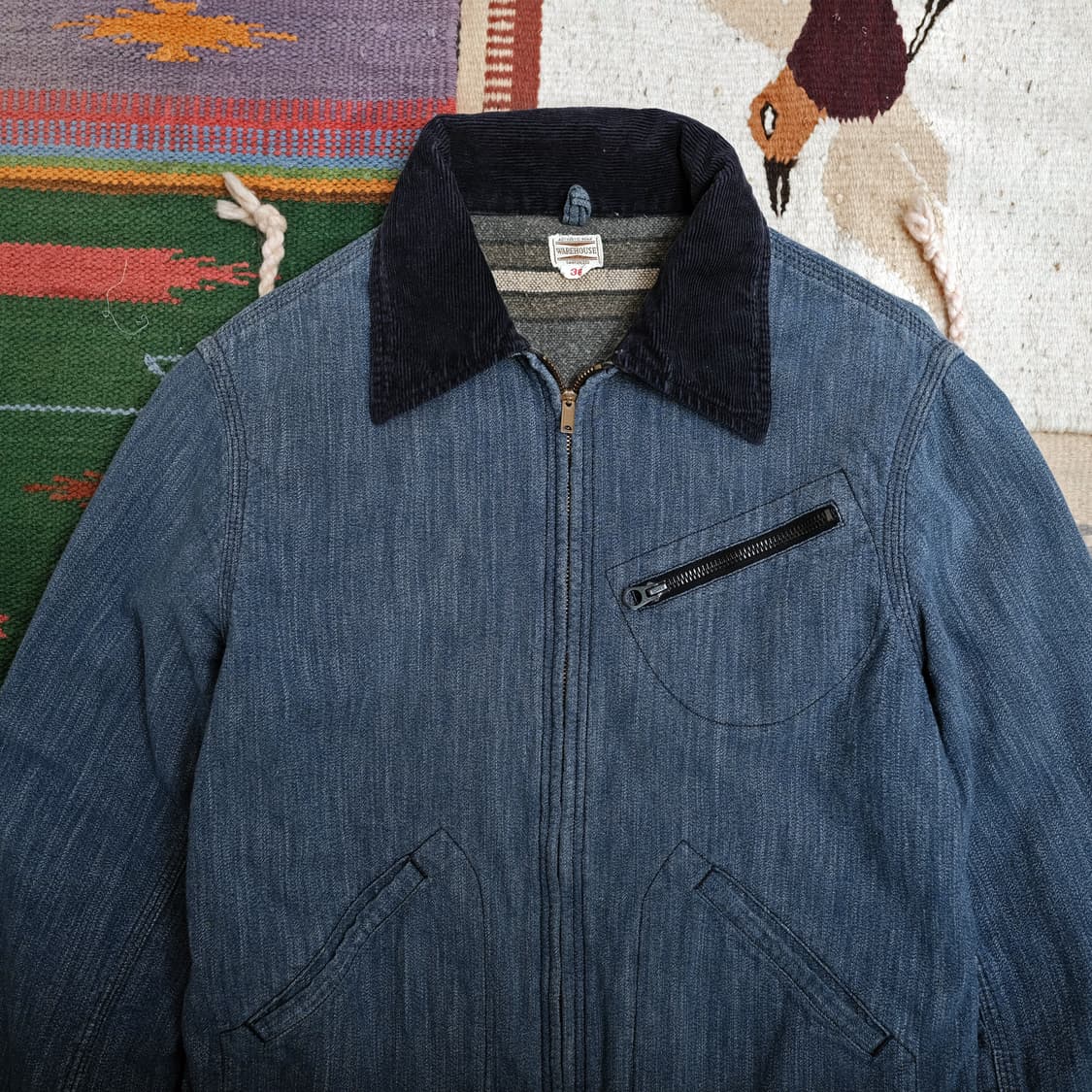 웨어하우스 라인드 스포츠 자켓-블루 36사이즈 (추천 55) 상품이미지2