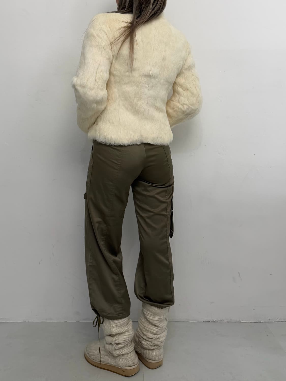 카키 새틴 카고 8부 팬츠 상품이미지3