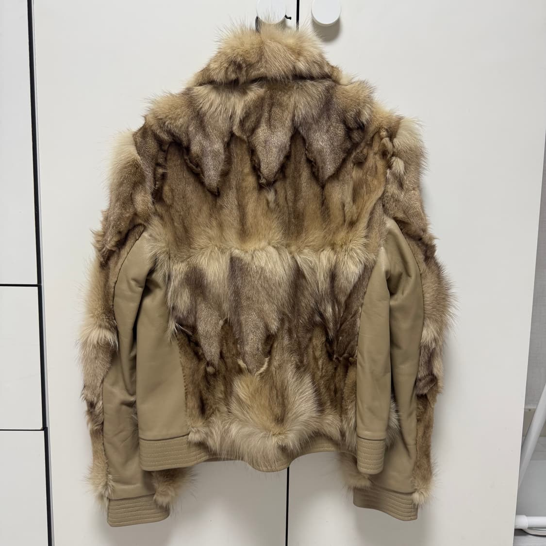 Aniveef 양가죽/여우털 100 % 모피 퍼 가죽자켓 갸루 Y2k 상품이미지3