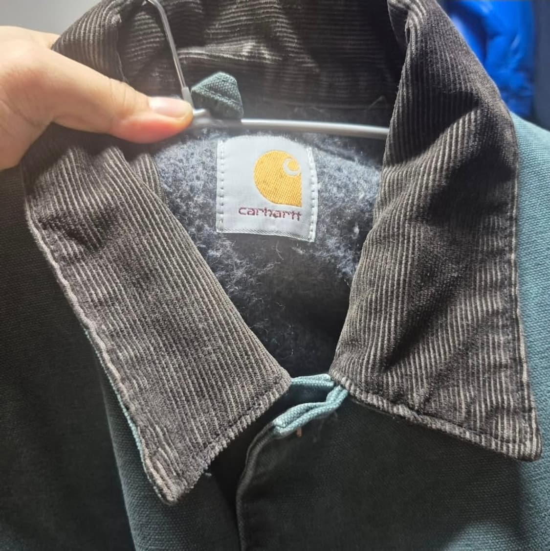 90's 칼하트 OG 블랭킷 라인드 초어 코트 자켓 L 헌터 그린 상품이미지4