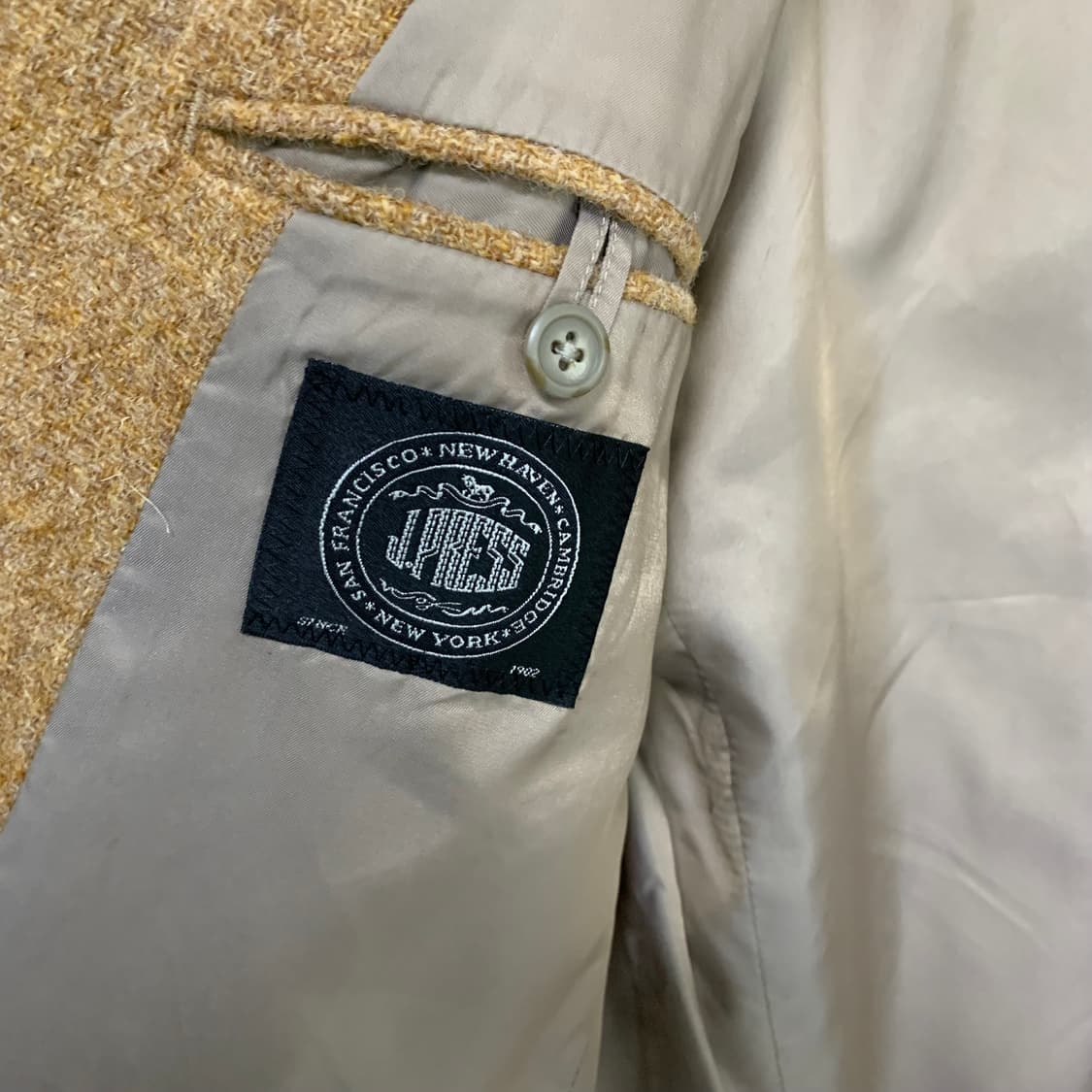 해리스트위드X제이프레스 카멜 브라운 빈티지 남성 울 자켓 상품이미지5