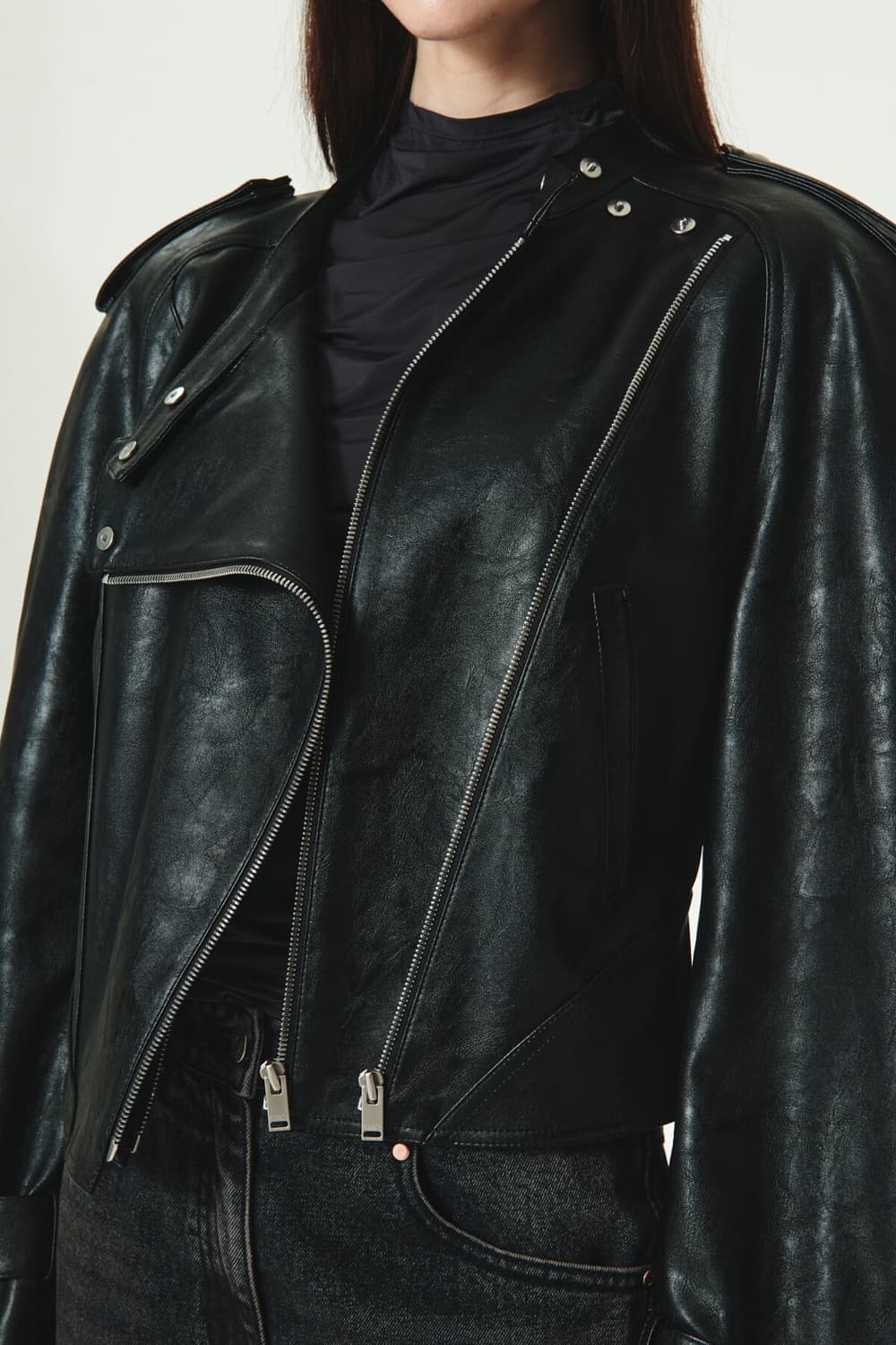 마뗑킴 가죽자켓 라글란 크롭 레더자켓 레더점퍼 킴마틴 MATIN KIM 상품이미지3