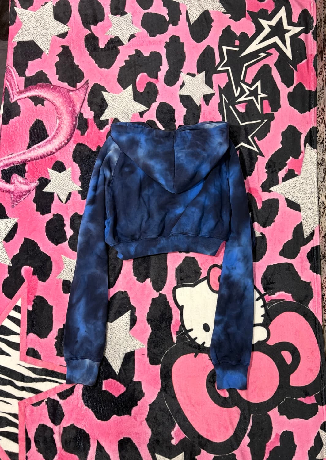Japanese tie-dye crop hoodie zip-up 상품이미지2