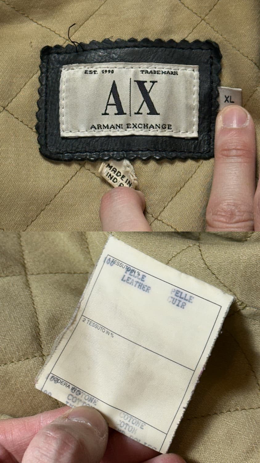 *RARE* 90's 아르마니 에이징 레더 더블 라이더 자켓 상품이미지9