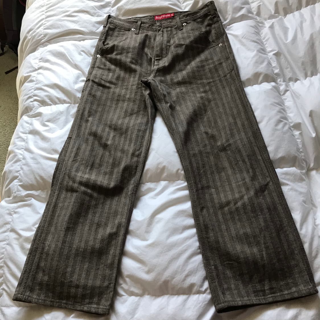 올드 슈프림 헤링본 팬츠 브라운 상품이미지1