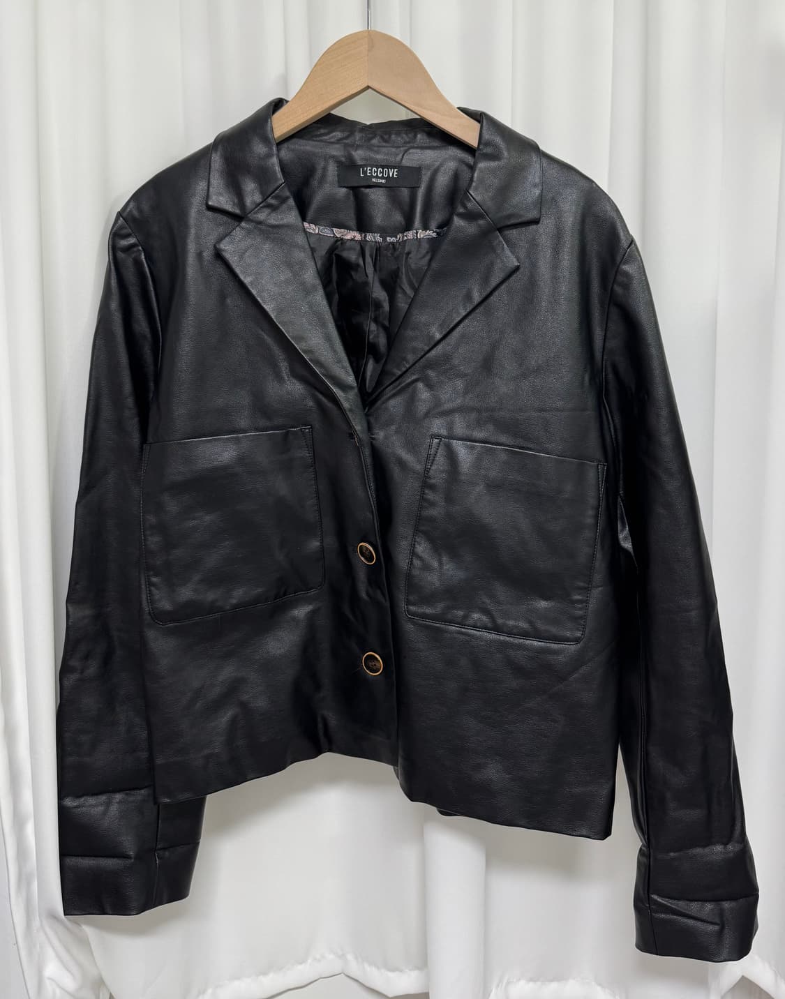 L'ECCOVE 레코브 블랙 레더 가죽 자켓 상품이미지4