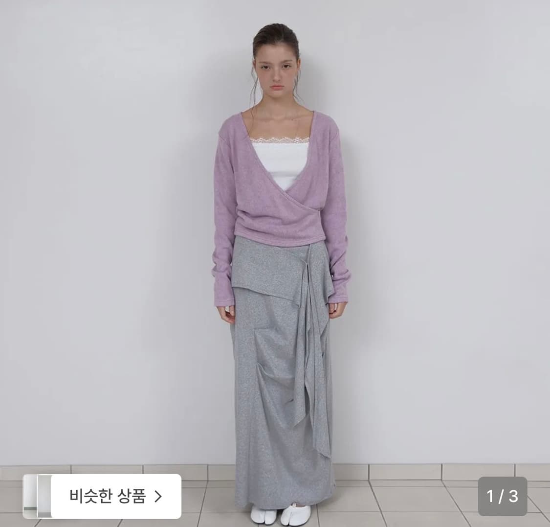 아수라 랩 스커트 그레이 상품이미지1