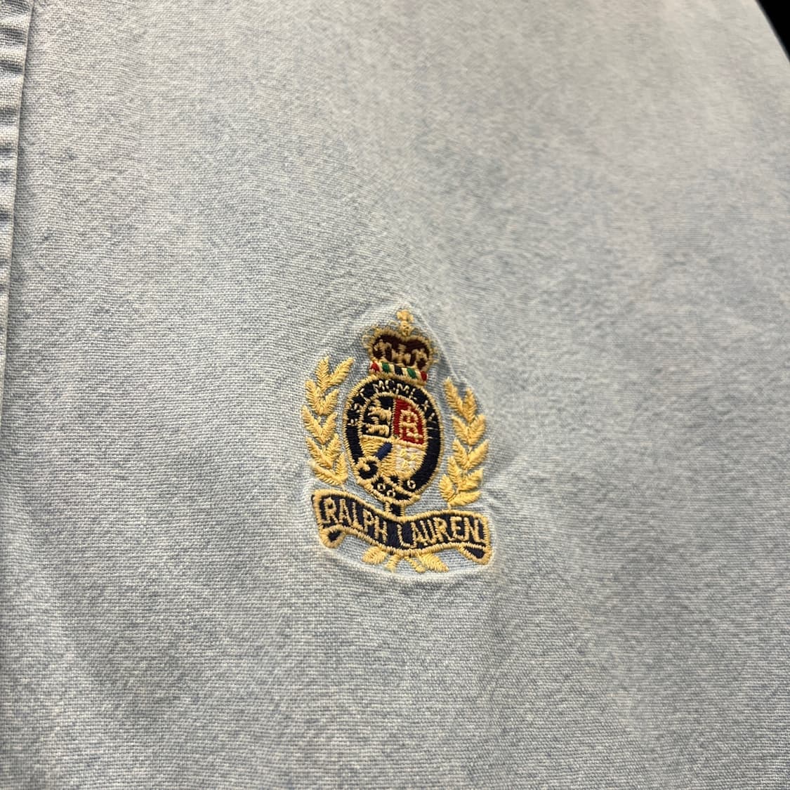90s 폴로 랄프로렌 크레스트 월계수 스몰 금장 로고 클래식 데님 셔츠 상품이미지4