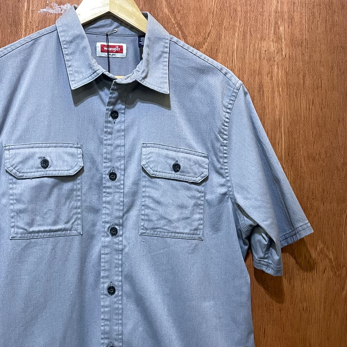 (M) Wrangler 랭글러 솔리드 반팔 셔츠    상품이미지2
