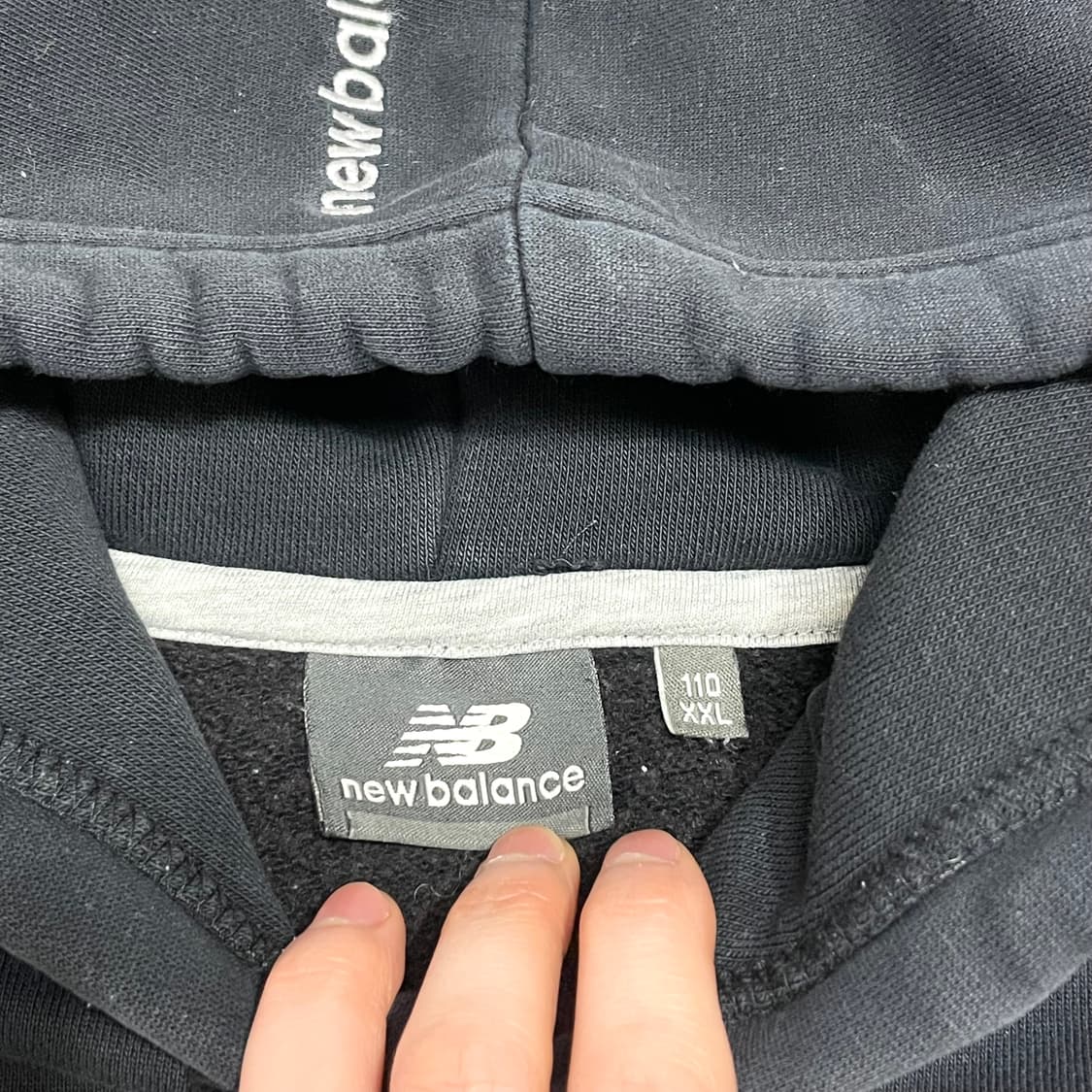 뉴발란스 블랙 기모 후드티셔츠 남성2XL 상품이미지3