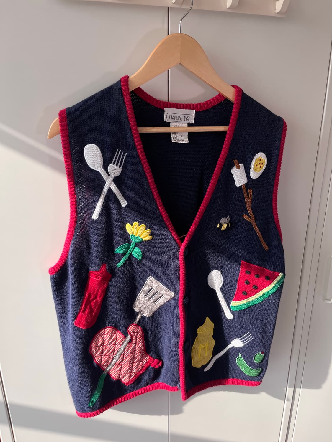 Mandal bay 쿠킹 자수 니트 조끼 가디건  상품이미지5