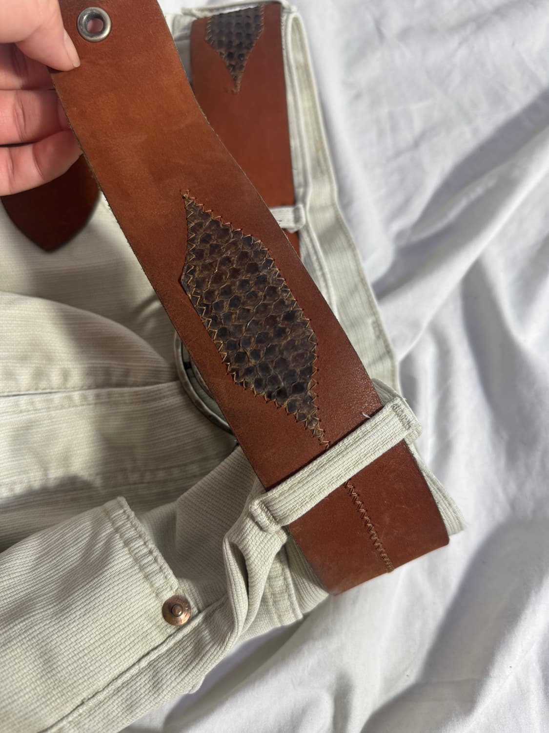 빈티지 파이톤 레더 벨트 y2k 상품이미지4