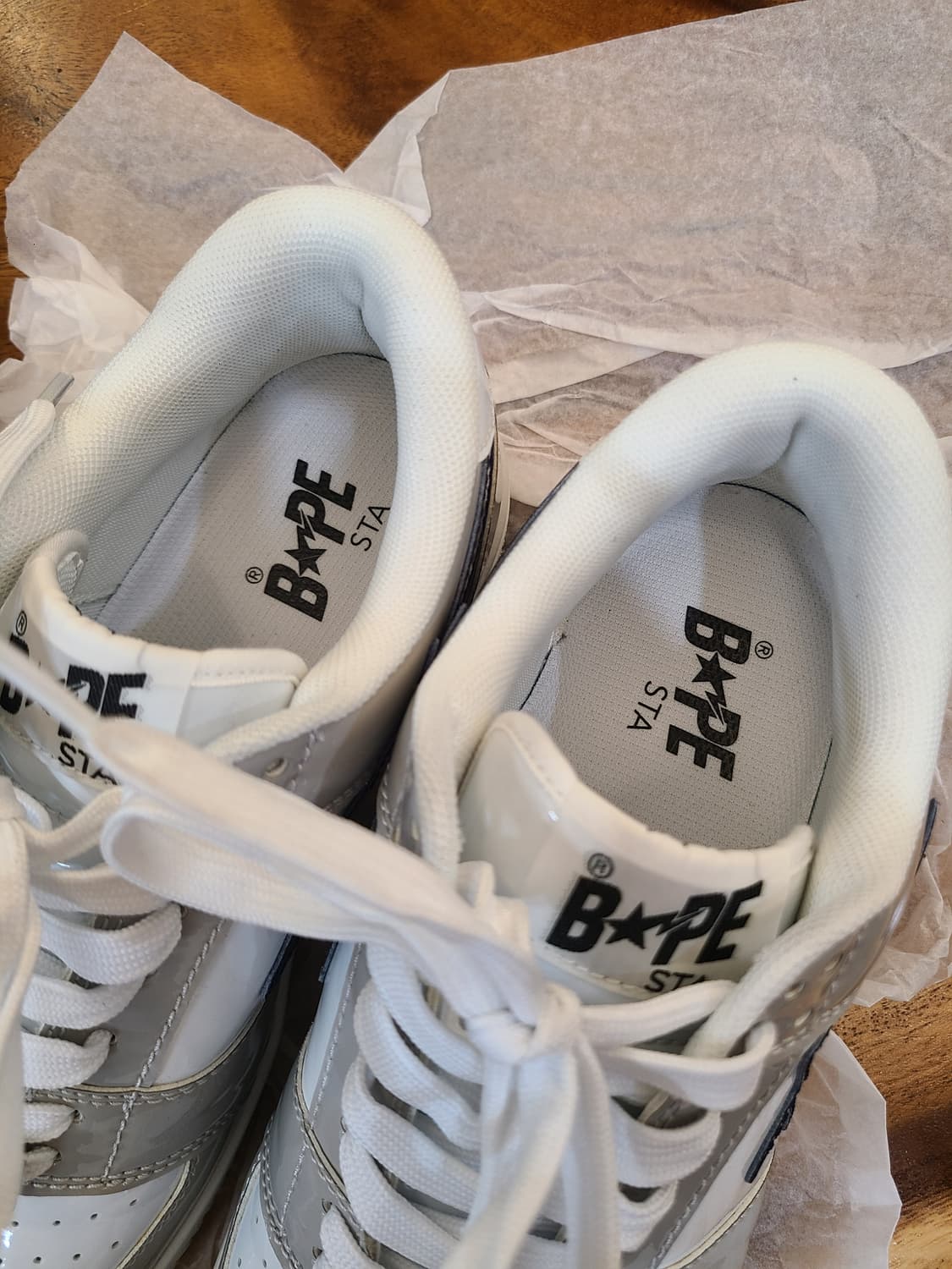 (250) 국내 유일 베이프스타 1회착 화이트 그레이 네이비 상품이미지4