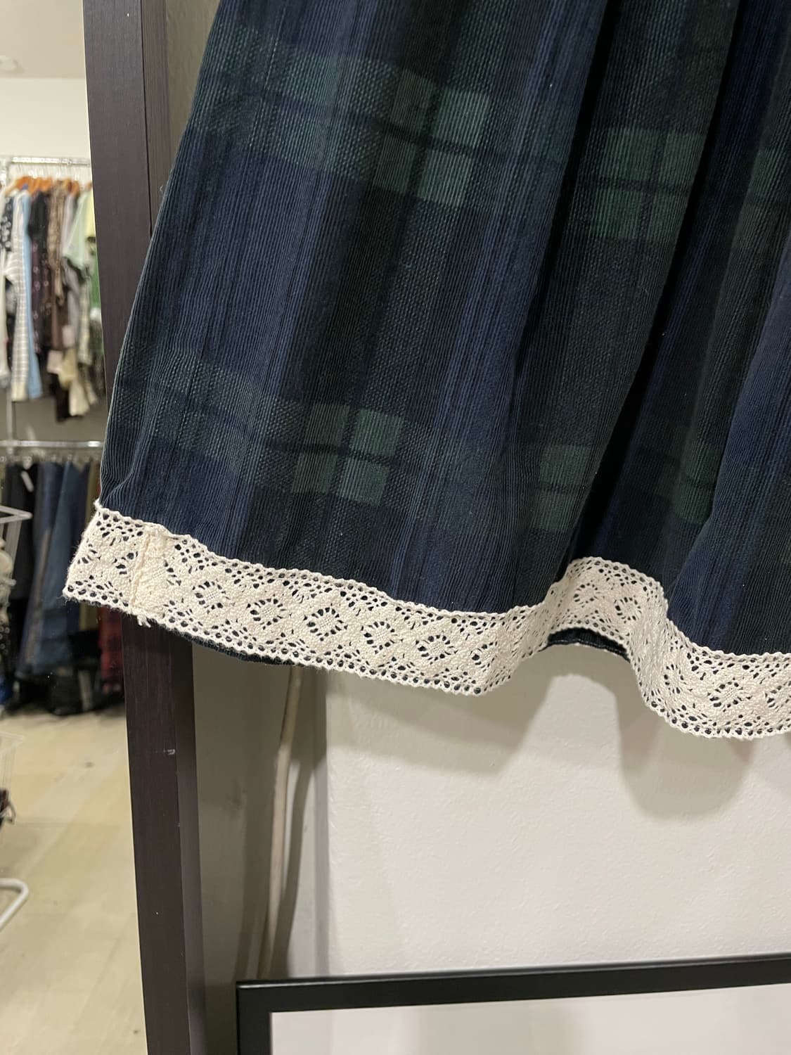 모리 체크 레이스 미디 스커트 상품이미지8