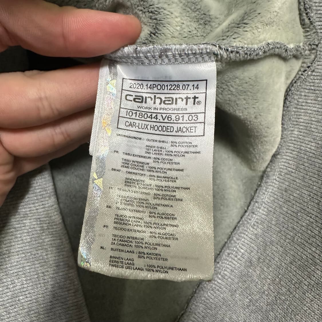 (L) 칼하트 그레이 후드자켓 후드집업 상품이미지3