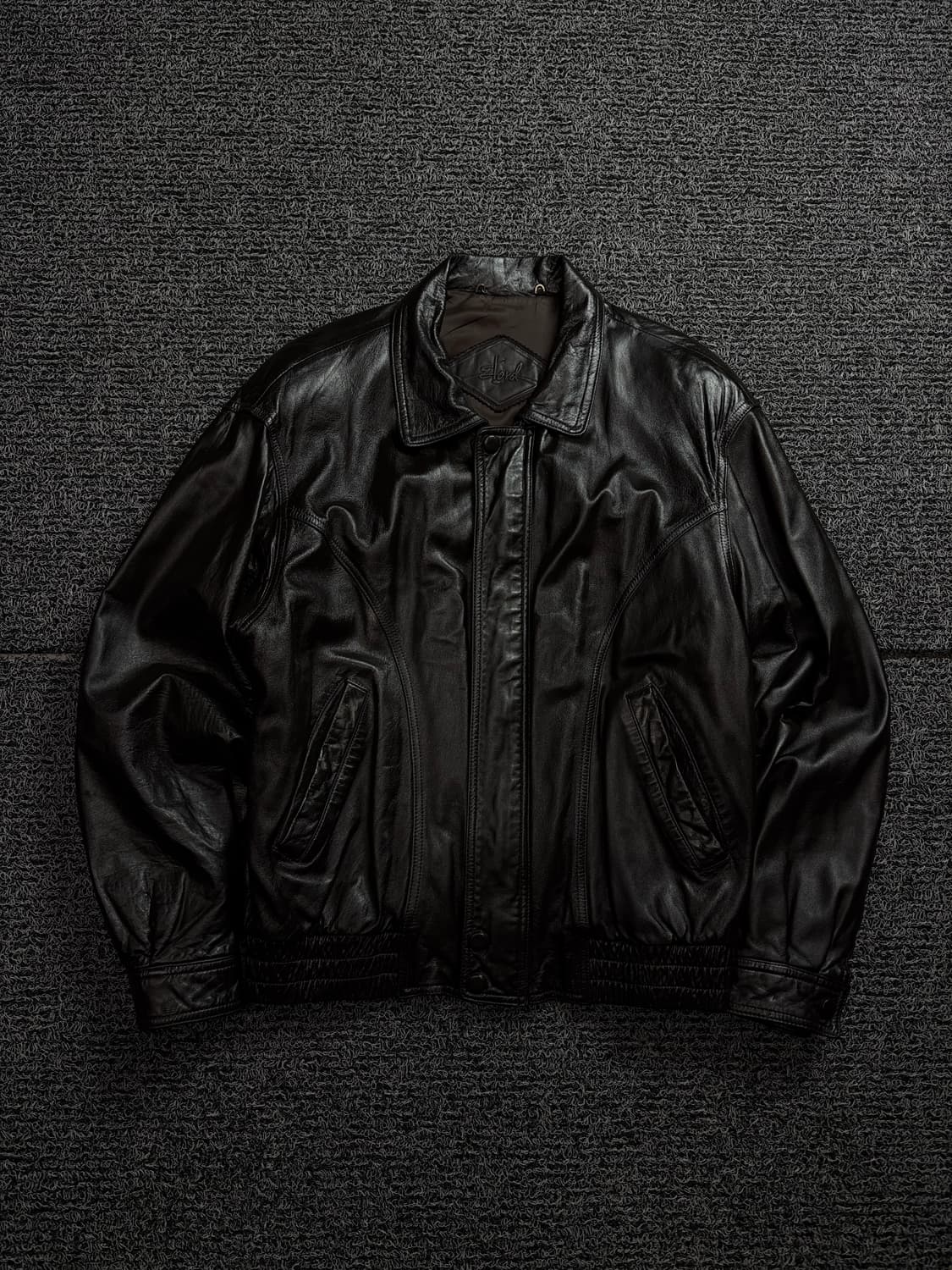 90s 빈티지 아카이브 램스킨 레더 봄버 자켓 브라운 1843 상품이미지2