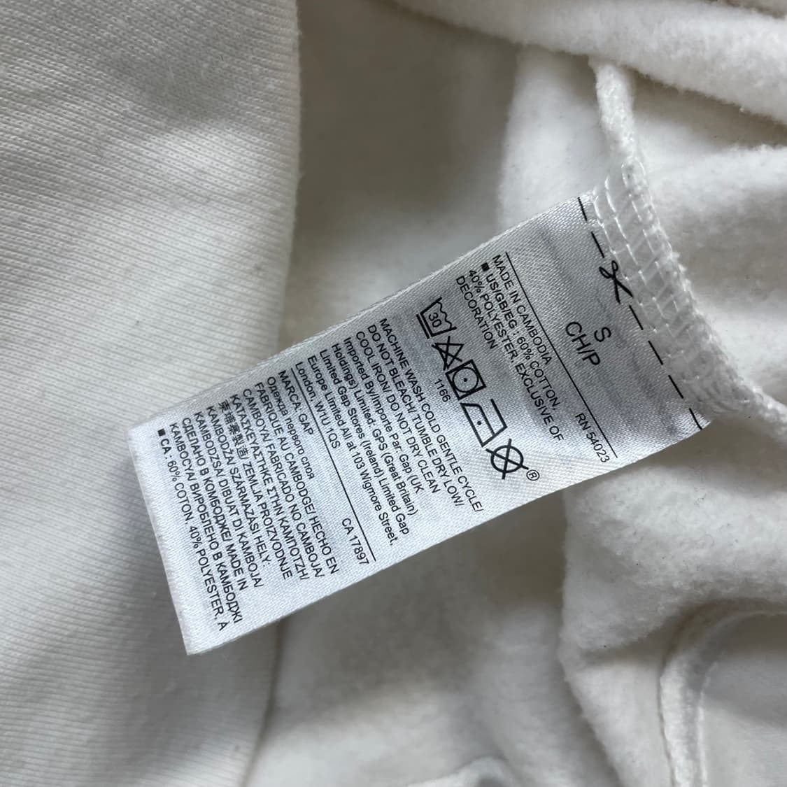 갭 Gap 스펠 로고 후드집업 화이트 상품이미지4