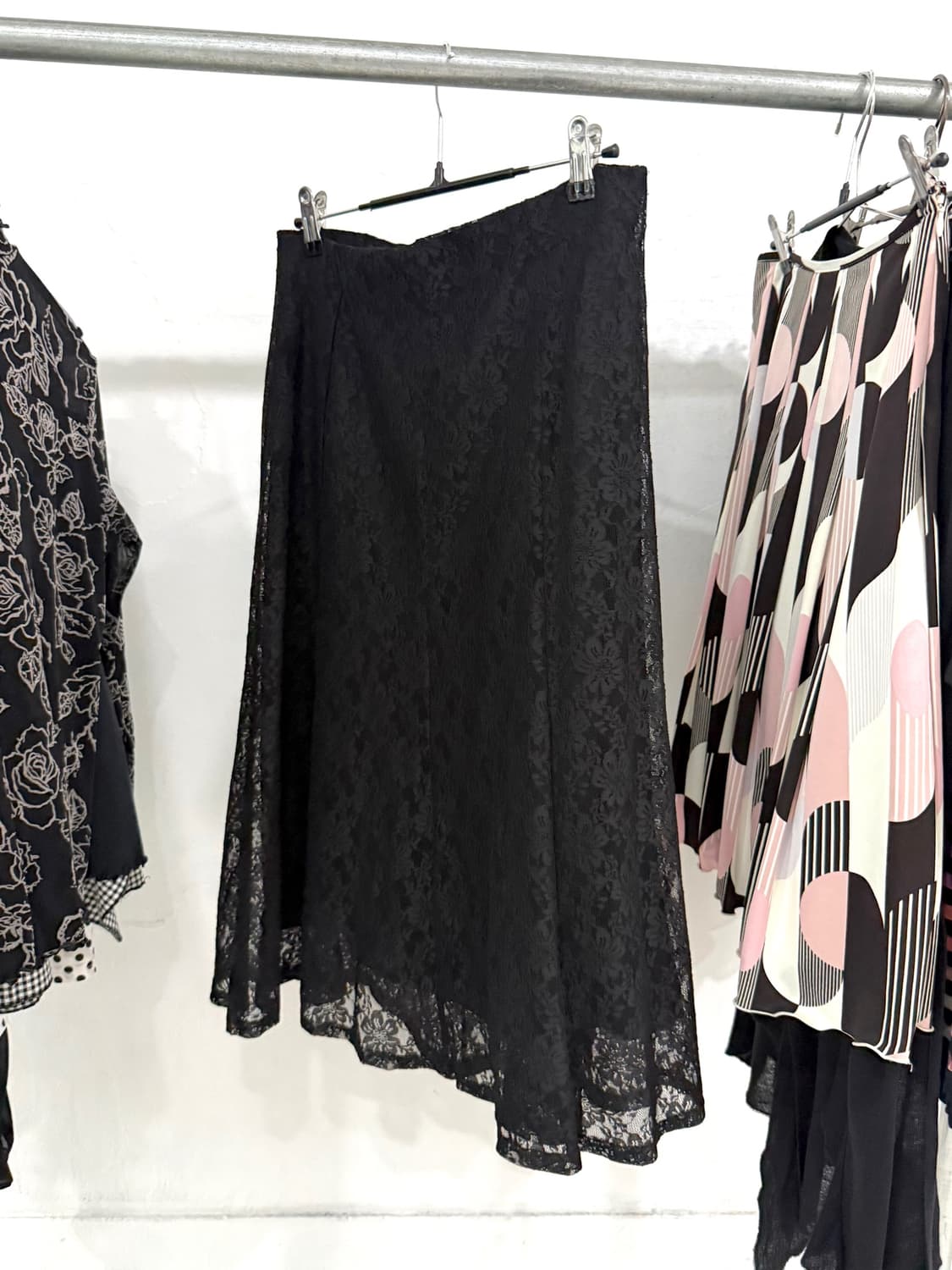 Black Lace Long Skirt 상품이미지1