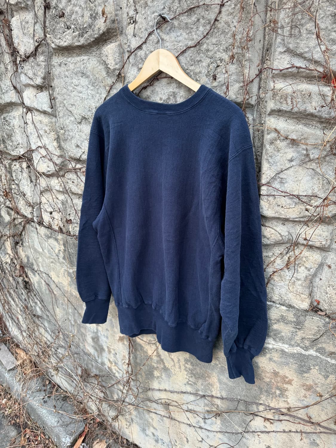 90s 챔피온 빈티지 리버스위브 대학로고 스웻 셔츠 맨투맨 네이비 상품이미지4